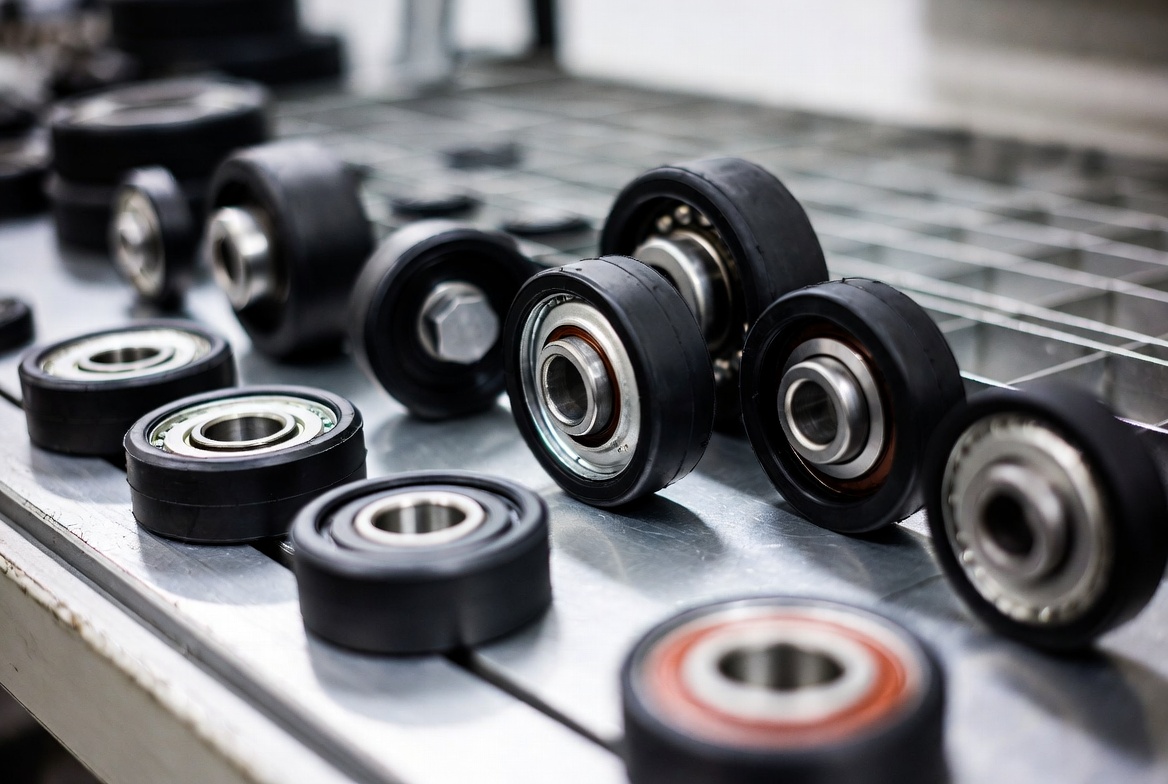 Rubber Coated Roller Bearing Close-up